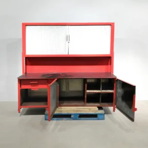 Banc de treball de 201cm de segona mà amb armari de taula i calaix en venda a cabauoportunitats.com Balaguer - Lleida - Catalunya