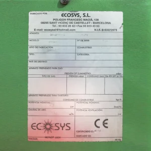 Caldera aire caliente ECOSYS 53.000kcal/h de segunda mano en venta en cabauoportunitats.com