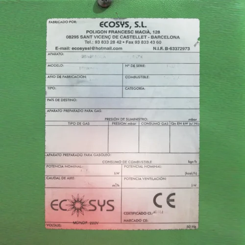 Caldera aire caliente ECOSYS 53.000kcal/h de segunda mano en venta en cabauoportunitats.com