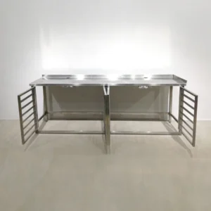 Mesa de acero inoxidable de 240x60cm en venta en cabauoportunitats.com