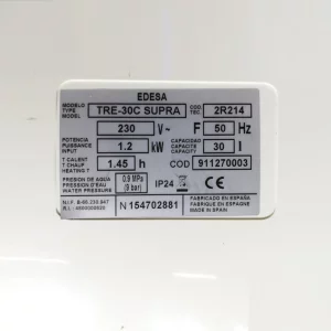 Termo de agua caliente EDESA (30 litros) de segunda mano en venta en cabauoportunitats.com Balaguer - Lleida - Cataluña