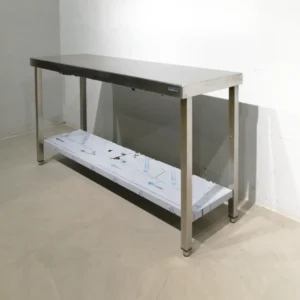 Taula d'acer inoxidable de 160x50x87cm de segona mà en venda a cabauoportunitats.com