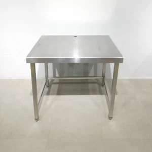 Taula d'acer inoxidable 100 cm de segona mà en venda a cabauoportunitats.com