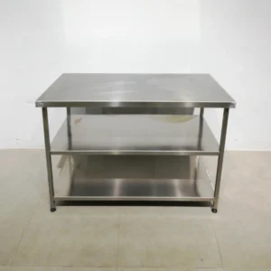 Taula d'acer inoxidable de 120x65x84 cm en venda a cabauoportunitats.com