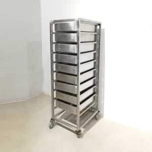 Carro de inox con 10 bandejas de segunda mano