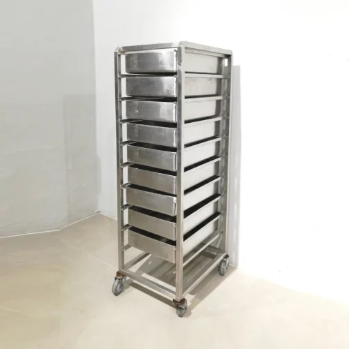 Carro de inox con 10 bandejas de segunda mano