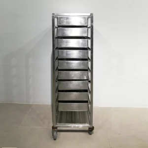 Carro de inox con 10 bandejas de segunda mano