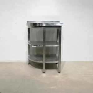 Taula de racó d'acer inoxidable 70x42x93 cm de segona mà en venda a cabauoportunitats.com