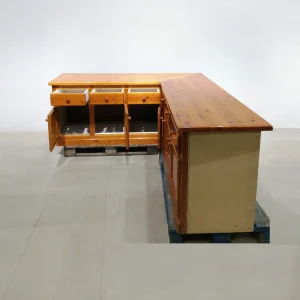 Moble L de menjador de fusta 210x65x198x58x83 cm de segona mà en venda a cabauoportunitats.com