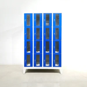 Módulo de 16 taquillas nuevo hecho de chapa de acero 119x185cm en venta en cabauoportunitats.com