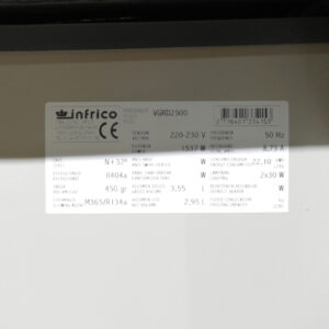 Vitrina expositor INFRICO (251x95x126cm) de segona mà per a botiga en venda a cabauoportunitats.com