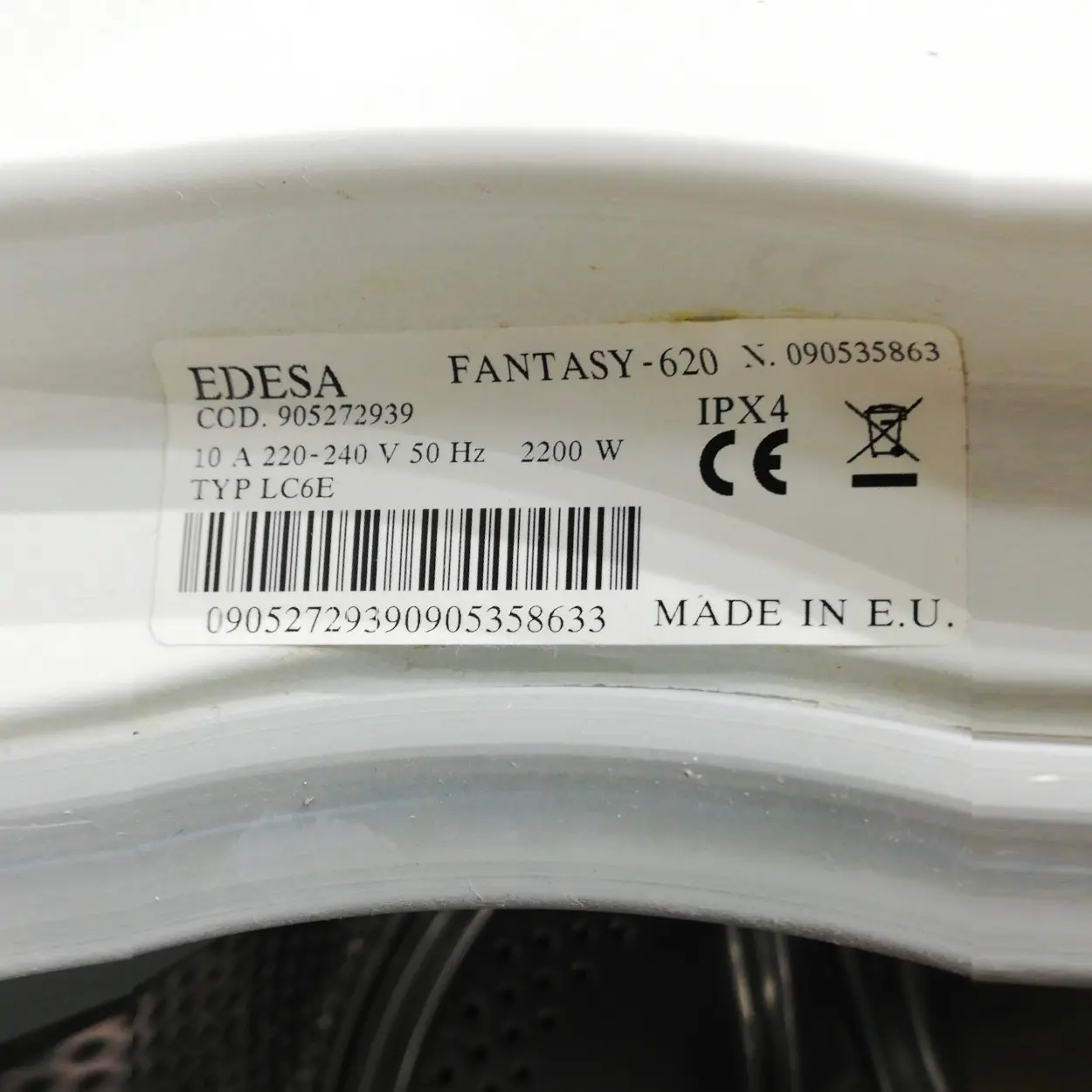 Rentadora EDESA FANTASY 620 6 kg AA de segona mà en bon estat en venda a cabauoportunitats.com
