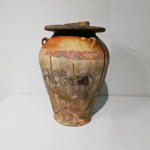 Tenalla antiga feta de ceràmica amb 3 nanses per a ús decoratiu en venda a cabauoportunitats.com