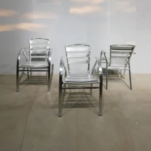 Sillas de aluminio apilables 55x50x81cm de ocasión en venta en cabauoportunitats.com