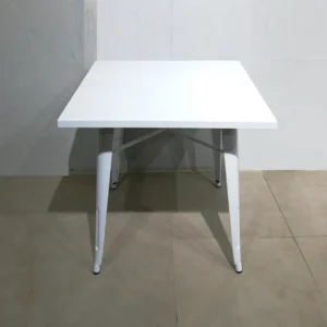 Taula de bar de color blanca feta de xapa d'acer de 80x80x76cm nova en venda a cabauoportunitats.com