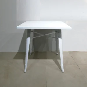 Taula de bar de color blanca feta de xapa d'acer de 80x80x76cm nova en venda a cabauoportunitats.com