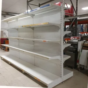 Estantería central de tienda de segunda mano (395x120x220cm) en venta en cabauoportunitats.com