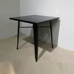 Taula de bar feta de xapa d'acer de 80x80x77 cm, negre nou en venda a cabauoportunitats.com