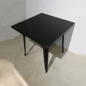 Taula de bar feta de xapa d'acer de 80x80x77 cm, negre nou en venda a cabauoportunitats.com