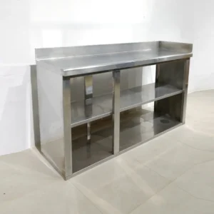 Taula d'acer inoxidable 165x50x101 cm de segona mà per a fregidores, fogons... en venda a cabauoportunitats.com