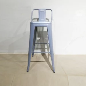 Tamborets metàl·lics gris amb esquena tipus TOLIX de 42x42x92cm nous en venda a cabauoportunitats.com