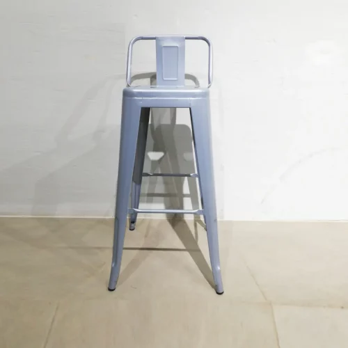 Tamborets metàl·lics gris amb esquena tipus TOLIX de 42x42x92cm nous en venda a cabauoportunitats.com