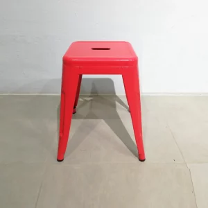 Taburete metálico TOLIX rojo (30x30x45cm) nuevo en venta en cabauoportunitats.com