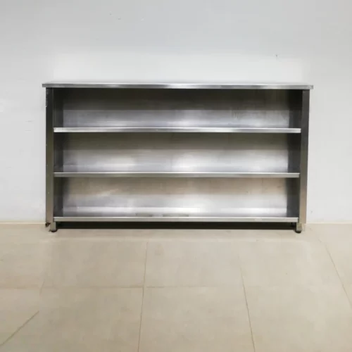 Prestatgeria de paret d'acer inoxidable de segona mà (190x20x109cm) d'ocasió en venda a cabauoportunitats.com