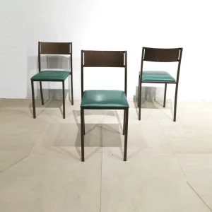 Silla metálica de color marron (36x38x81cm) de segunda mano en venta en cabauoportunitats.com