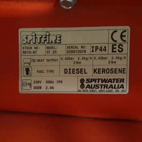 Canó d'aire calent SPITFIRE IC-25 gasoil de segona mà en venda a cabauoportuntiats.com