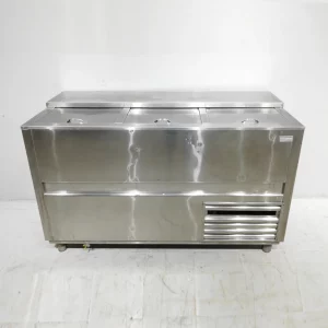 Nevera barra de 3 portes d'acer inoxidable (150x60x91cm) en bon estat en venda a cabauoportunitats.com