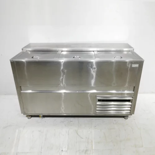 Nevera barra de 3 portes d'acer inoxidable (150x60x91cm) en bon estat en venda a cabauoportunitats.com