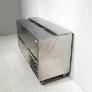 Nevera barra de 3 portes d'acer inoxidable (150x60x91cm) en bon estat en venda a cabauoportunitats.com