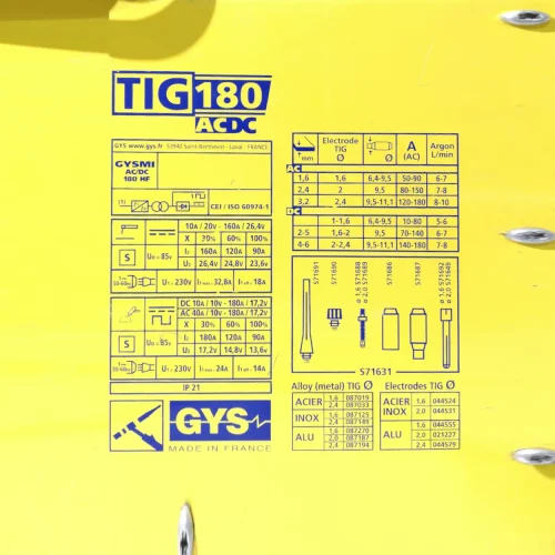 Soldadora d'electrodes TIG180AC-DC 180HF de segona mà en bon estat en venda a cabauoportunitats.com