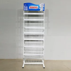 Expositor para tienda metálico con 8 estantes de segunda mano 69x38x205 cm en venta en cabauoportunitats.com