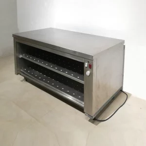 Mesa caliente de acero inoxidable (160x80x90cm) de segunda mano en buen estado en venta en cabauoportunitats.com