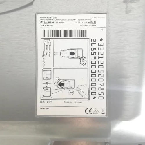 Horno de convección BOSCH HBA 512 ES0-70 (53x60 cm) nuevo en venta en cabauoportunitats.com