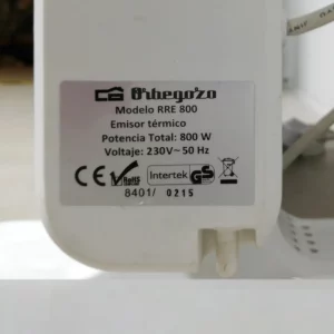 Radiador eléctrico ORBEGOZO 800 W de segunda mano en buen estado en venta en cabauoportunitats.com