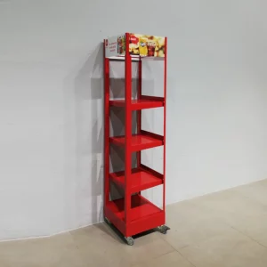 Expositor para tienda de acero con 4 estantes de segunda mano 38x35x154 cm en venta en cabauoportunitats.com