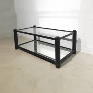 Taula de vidre de segona mà (95x50x38cm) procedent d'un final d'estoc en venda a cabauoportunitats.com