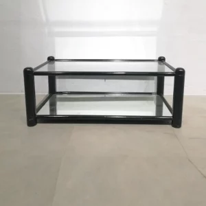 Taula de vidre de segona mà (95x50x38cm) procedent d'un final d'estoc en venda a cabauoportunitats.com