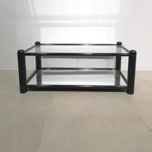 Taula de vidre de segona mà (95x50x38cm) procedent d'un final d'estoc en venda a cabauoportunitats.com