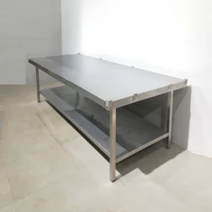 Mesa de acero inoxidable de 282x108x86cm de segunda mano en buen estado en venta en cabauoportunitats.com