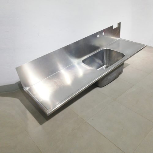 Fregadera de inox 1 seno (225x60x39cm) de segunda mano en venta en cabauoportunitats.com