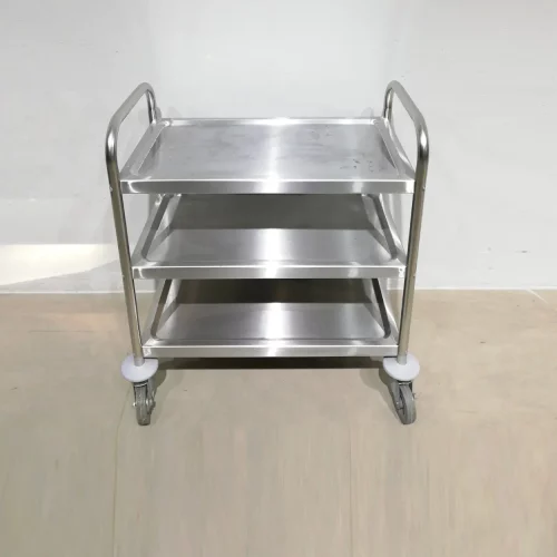 Carro de acero inoxidable de 3 pisos (70x39x83cm) de segunda mano en venta en cabauoportunitats.com