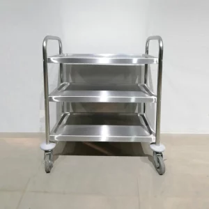 Carro de acero inoxidable de 3 pisos (70x39x83cm) de segunda mano en venta en cabauoportunitats.com