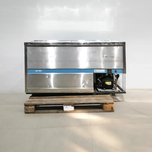 Botellero de 3 puertas de acero inoxidable (148x55x84cm) en buen estado en venta en cabauoportunitats.com