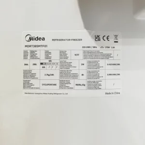 Frigorífico con congelador MIDEA MDRT385MTF01 nuevo (54x60x166cm) en venta en cabauoportunitats.com