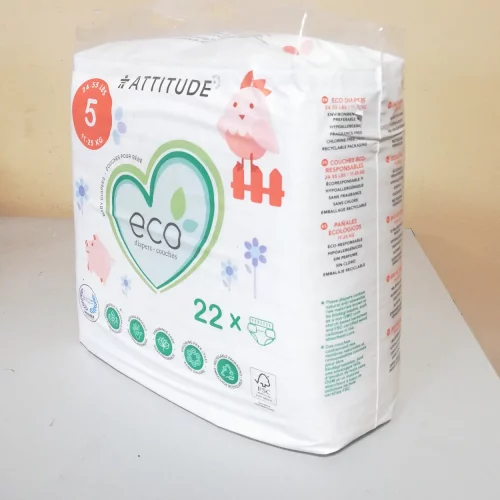 Pañales ecológicos talla 5 ATTITUDE (de 11 a 25 kg) hipoalergénico en venta en cabauoportunitats.com