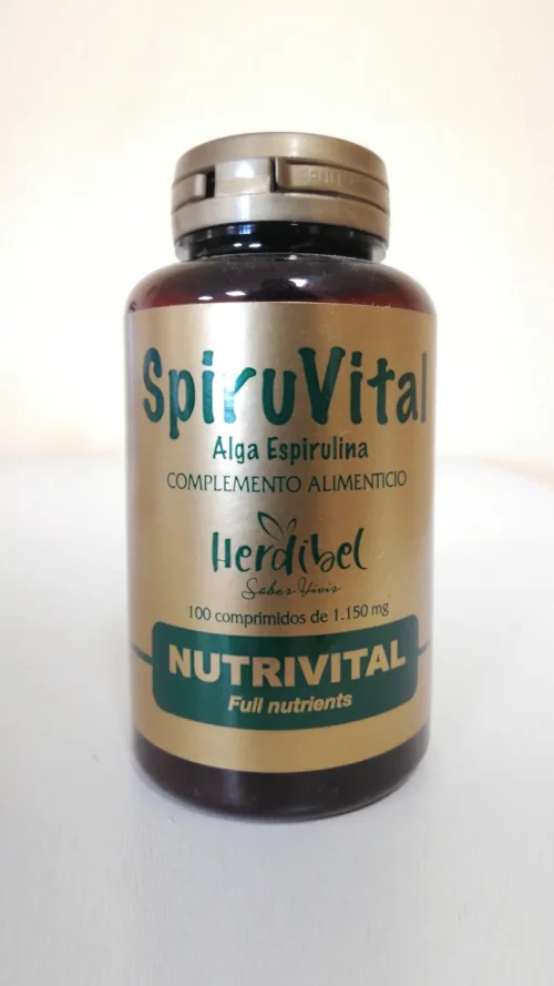 Spirulina SPIRUVITAL 100 comprimits de 1150 mg. Complement alimentari amb alt contingut de minerals, vitamina, venda a cabauoportunitats.co